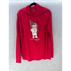 Polo Ralph Lauren Mens sz M Polo Bear Astronaut American Flag Classic Hooded Y2K